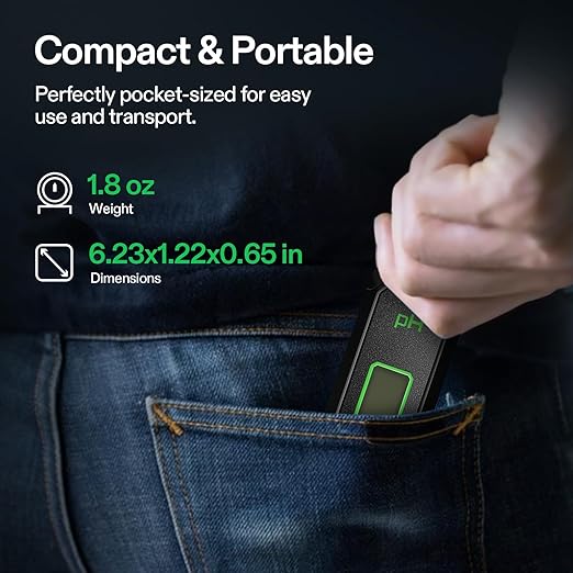 VIVOSUN Digital pH Meter, 0.01pH High Accuracy Pen Type pH Tester for Hydroponics, Household Drinking, Pool and Aquarium, Black, UL Certified