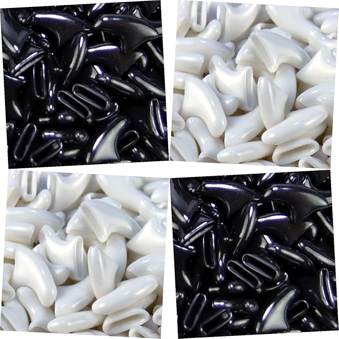 zetpo 80 pcs Cat Claw Covers | Cat Nail Caps | with Adhesives and Applicators (M, Black, White)