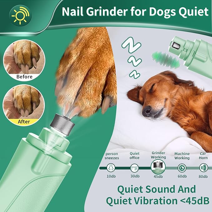 2 in 1 Dog Nail Clippers & Cat Nail Clippers Trimmers for Large Medium Small Dogs Cats Claw Trimmer Quick Sensor and Safety Guard USB Rechargeable with 2 LED Lights Dogs Nail Trimmer