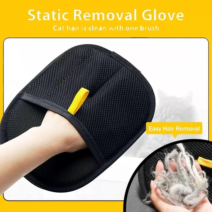 2Pcs Pet Hair Removal Gloves，Efficient Pet Grooming Gloves,Reusable Pet Hair Glove，Reusable Double Sided for Couch, Furniture,Carpet
