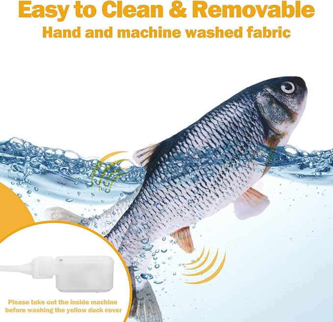 Interactive Dog Toys - Upgrade Flopping Fish Dog Toy to Keep Them Busy, Touch Activated Moving Dog Toys for Small / Medium / Large Puppy Enrichment, Rechargeable Pet Toys Plush, Squeaky Dog Toys