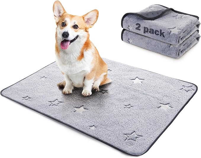 LOOBANI Washable Pee Pads for Dogs, Reusable Pee Pads for Dog Puppy Training Mat Non Slip Whelping Mat for Dog Playpen, Crate, Car, Grey 2 Pack 18 x 24 in