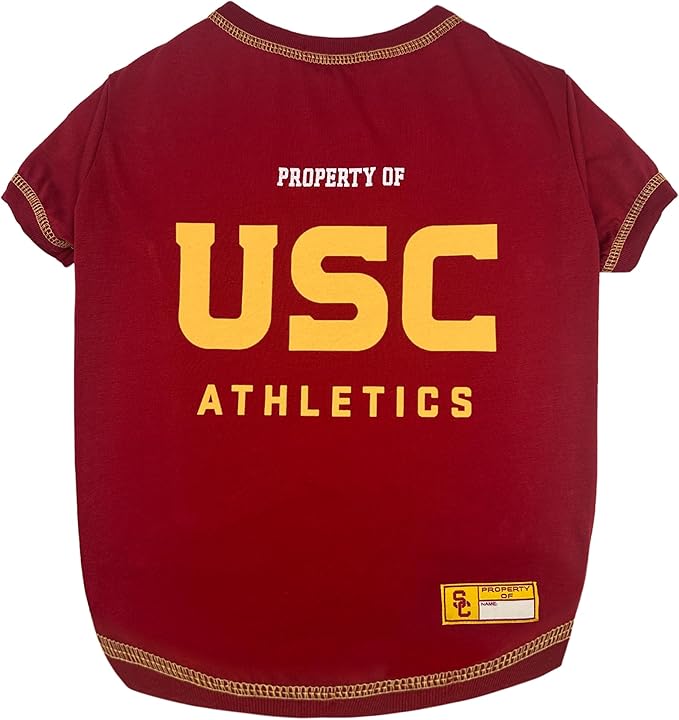 Pets First Collegiate USC Trojans Dog T-Shirt, X-Large. - Licensed Shirt for Pets Team Colored with Team Logos.- Premium Stretchable Materials for The Comfrot of Your Dog & Cat.