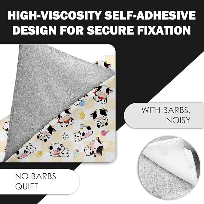 27.6" Cat Grooming Wrap, Self Adhesive Cat Wrap for Cutting Nails, Anti-Escape Calming Cat Swaddle Wrap for Medicine Ear Cleaning, Cartoon Cow Anti-Scratch Cats Burrito Restraint Blanket, Pet Tool