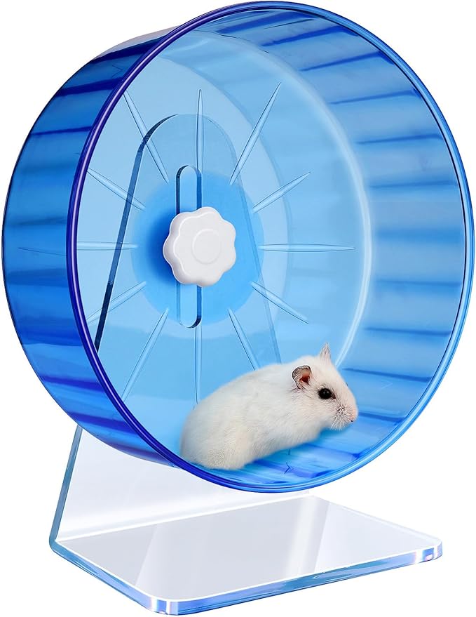 Hamster Wheel,Silent Wheel,Super Silent Hamster Exercise Wheels,Silent Hamster Wheel,Adjustable Stand Hamsters Exercise Wheels,Quiet Rat Wheel (Φ 8.7 inch, Blue)