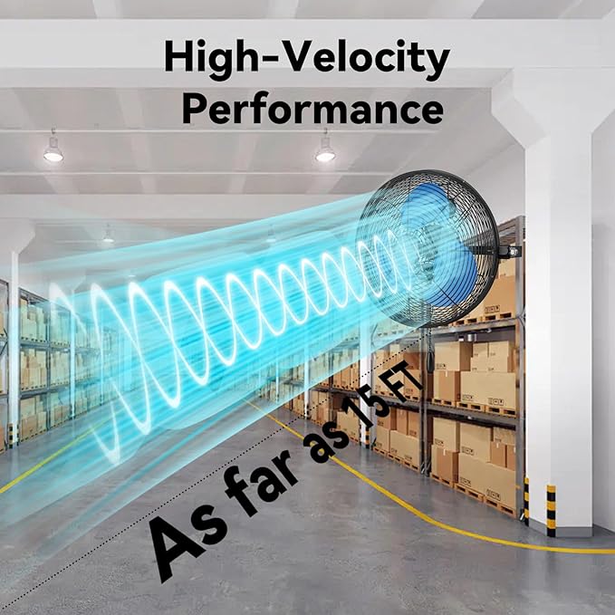 12 Inch Wall Fan Pro Series - Indoor High Velocity Wall Mount Fan for Commercial, Residential, Warehouse, Covered Patio, Shop, Garage, Barn, Gazebo 3 Speed 2800 CFM UL Safety Listed