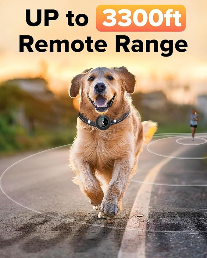 XDX 2-in-1 Dog Shock Collar & Bark Collar – 3300FT Dog Training Collar with Remote, Automatic Anti-Barking, 5 Adjustable Sensitivity Levels, IP67 Waterproof E-Collar for Small Medium Large Dogs