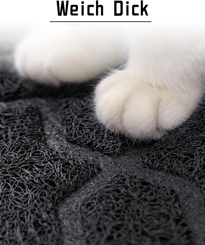 Yimobra Cat Litter Mat, 35.4"x23.6" Litter Box Mat with Litter Lock Mesh, Soft Cat Litter Mat Litter Trapping Mat, Easy to Clean, Non-Slip, Water Resistant, Litter Free Floors, Black