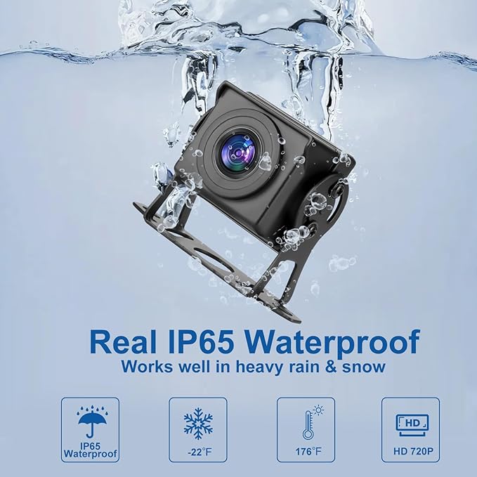 Kairiyard 7 Inch HD 1080P Backup Camera, 2 Channel, DIY Grid Lines 150° Wide Angle Reverse Rear View Camera Wired Back up Camera System for Truck RV Car Trailer Camper Tractor