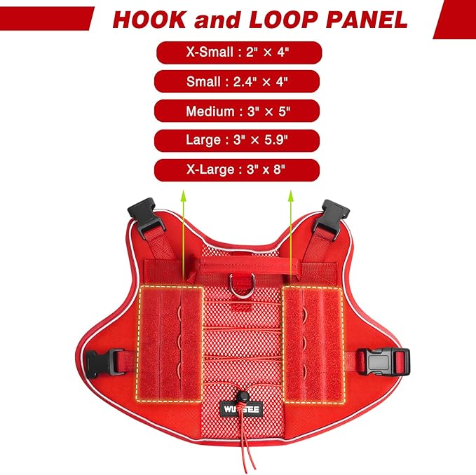 WINSEE Service Dog in Training Mesh Harness with 10 Pet Patches, Soft Air Mesh Breathable Tactical Dog Molle Vest, Reflective Military Pet Vest for Walking Hiking for Medium Dogs