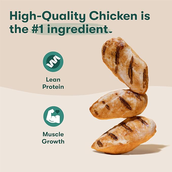 Jinx Chicken Dog Wet Food, Meal or Mix in Dog Toppers for Dry Food, Made with Real Chicken, Bone Broth & Brown Rice, No Fillers, Puppy, Adult, Senior, 3oz, 8 Pack