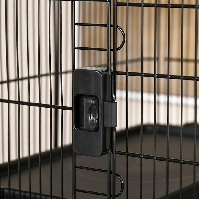 PawHut 59.5" Small Animal Cage with Wheels, 6-Level Portable Bunny Cage, Chinchilla Ferret Cage with Removable Tray, Platform and Ramp