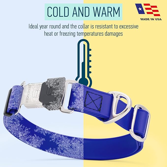 Dogline Biothane Waterproof Dog Collar with Herm Sprenger Black Stainless Steel Quick Release Buckle – Heavy Duty Tactical Durable Collar for Dogs – Comfortable and Safe Pet Collar, W 1" L 15-25"