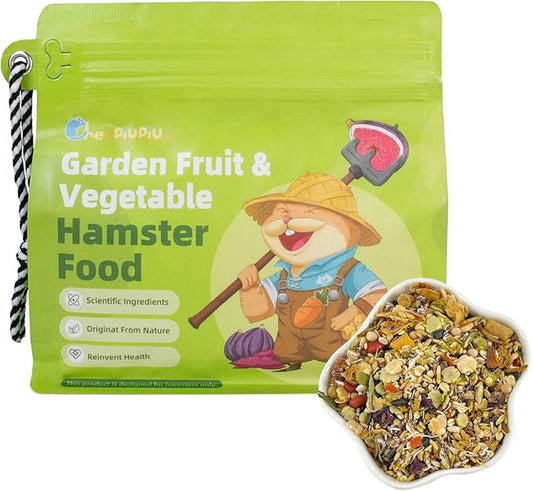 Garden Fruit & Vegetable Hamster Food Mix Natural Small Pet Food Made for Hamsters 1LB Critical Care Healthy Dwarf Hamsters Feed New Packaging