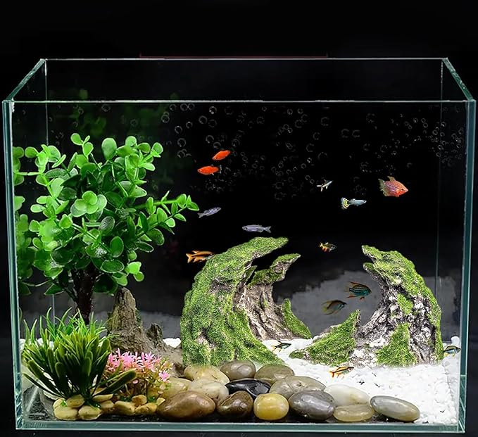 Novelsite Fish Tank Accessories, Aquarium Decorations, Scenery, Rock Ornaments - Create Aquatic Beauty with Premium Aquarium Decorations,14.4" W x 7.1" H x 3.4" D