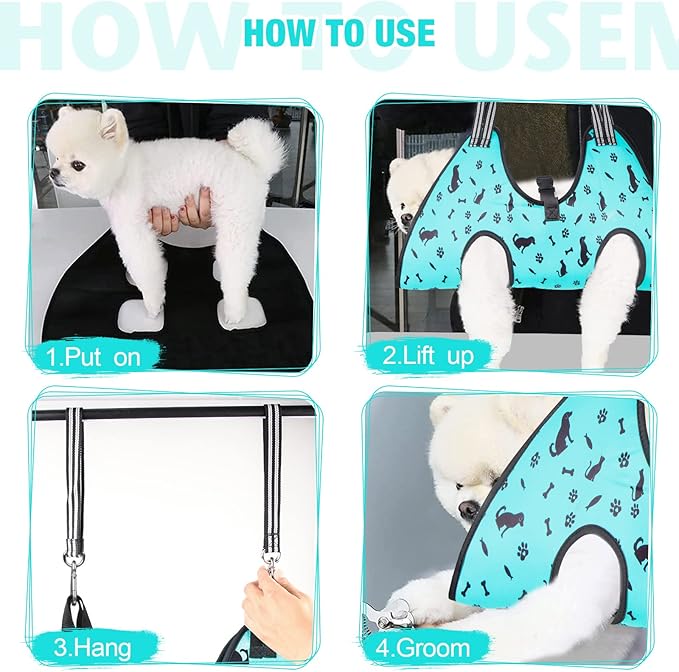 Dog Grooming Hammock - Pet Harness for Grooming Nail Trimming (XXL 120lb), Dog Sling for Nail Clipping, Dog Hanging Holder for Cutting Nail with Nail Clippers