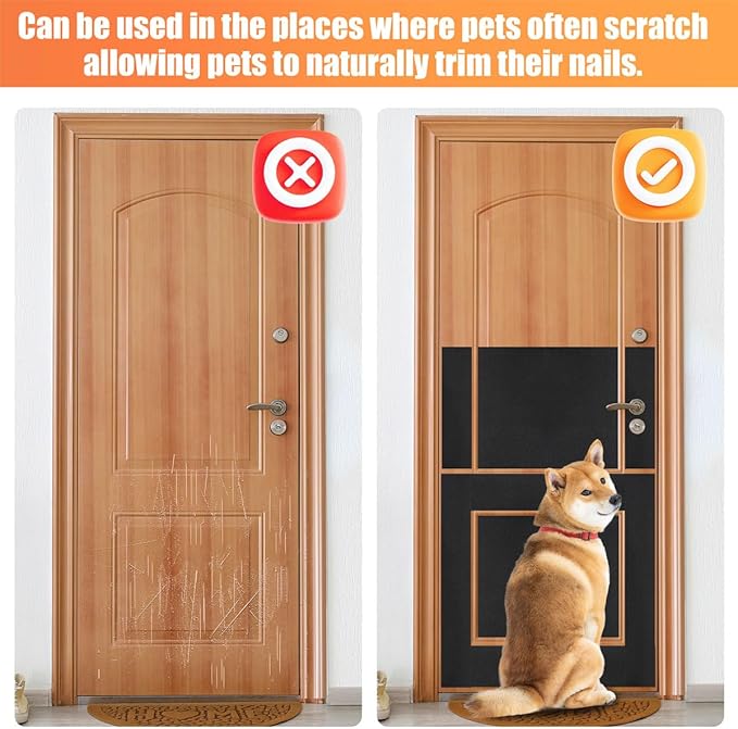 120 Grit Pet Nail Self Adhesive Replacement Emery Paper - Suitable for Small and Dogs with Long Quicks - Scratch Alternatives to Cat and Dog Nail Clippers (10in*13ft, Black, 120 Grit)