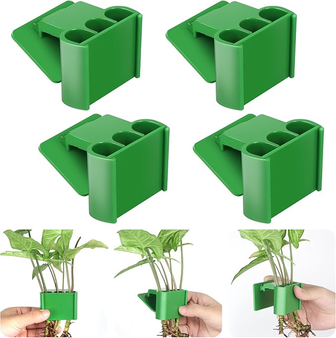 4Pcs 3 Holes Upgraded Aquatic Plant Cup Aquarium Plant Holder for Tank, Hanging Aquarium Plant Holder, Aquarium Aquatic Plant Cultivation, Aquarium Plant Decoration.