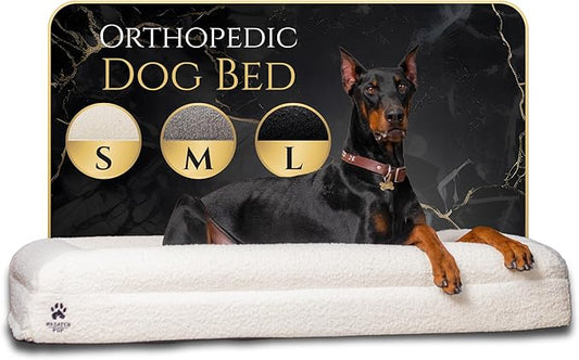 Luxury Boucle Fabric Orthopedic Dog Bed with Memory Foam | Breathable Comfort & Washable Dog Couch Bed with Waterproof Liner & Cover | Ideal Pet Beds for Small Dogs - Charcoal (29"x23"x6")