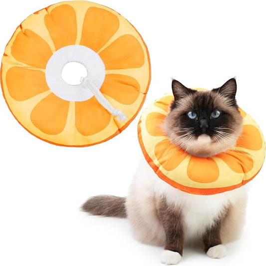 Cat Cone Collar Soft, Waterproof Cat Recovery Collar for Wound Healing Cute Cat Donut Adjustable Cat Cones to Stop Licking Comfortable Neck Elizabethan Collars for Cats Kittens After Surgery