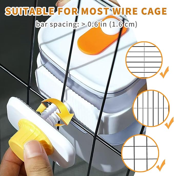 Guinea Pig Food Water Dispenser, Bunny Food and Water Bowl Set for Cage, Small Aniaml Dish for Rabbits, Ferrets, Rats, Squirrels