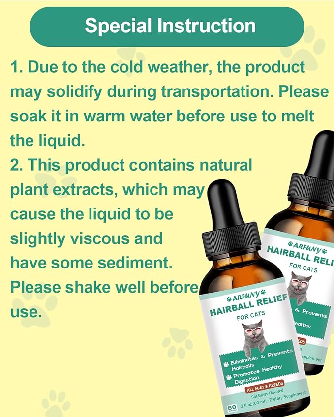 Hairball Treatment for Cats - Cat Hairball Remedy - with Natural Ingredients & Vitamins - Kitten Furball Treatment - Supports Skin & Coat, Digestion - Cat Grass Flavor