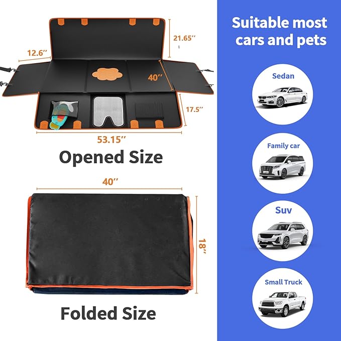 Back Seat Cover for Dogs,Upgraded PU Leather Dog Car Cover for Back Seat with Hard Bottom Holds 400lbs,Waterproof Seat Protector Dog Hammock for Car, Universal Fits SUV Small Truck