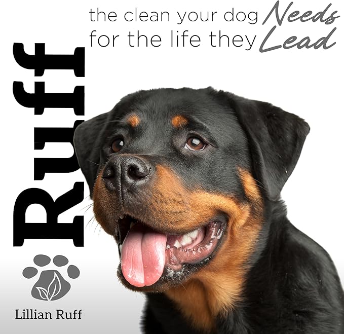 Ruff by Lillian Ruff Activated Charcoal Pet Shampoo – Deep Cleanser, Deodorizer, Stain Remover – Lemon Sage Scent, pH Balanced, Hydrate Dry Itchy Skin – Safe for Puppies & Mature Dogs