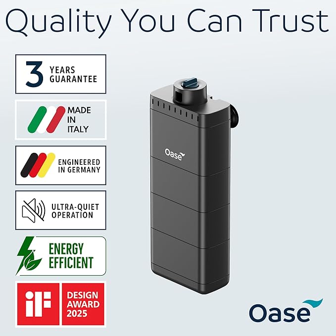 OASE EcoFlow 100 Internal Aquarium Filter, for Freshwater and Saltwater Tanks Up to 26 Gallons, Quiet, Customizable Water Flow, Multi-Stage Filtration