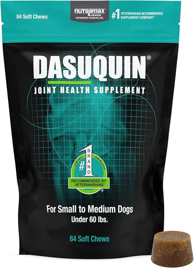 Nutramax Dasuquin for Small to Medium Dogs, Joint Health Supplement, Contains Glucosamine for Dogs, Plus Chondroitin, ASU and More, Supports Healthy Joints, Soft Chews, 84 Count