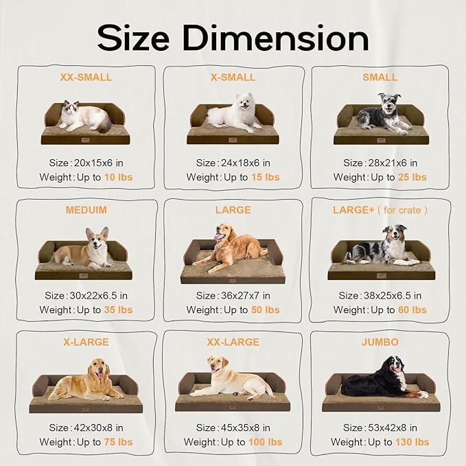 Small Dog Bed and Cat Sofa Waterproof Orthopedic Dog Beds for Small Dogs Cat Bed Comfy Pet Couch Sofa Beds with Washable Removable Cover & Non-Slip Bottom