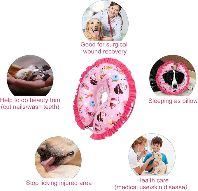 CuteBone Inflatable Dog Collar Alternative for Large Dogs After Surgery-Double Adjustable Neck Range P23SO00102XL