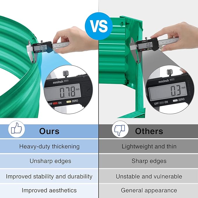Land Guard 8×4×1 ft Green Raised Garden Bed, Garden Raised Bed, Above Ground Flower Bed for Vegetables, Flowers, Herbs（Green）…