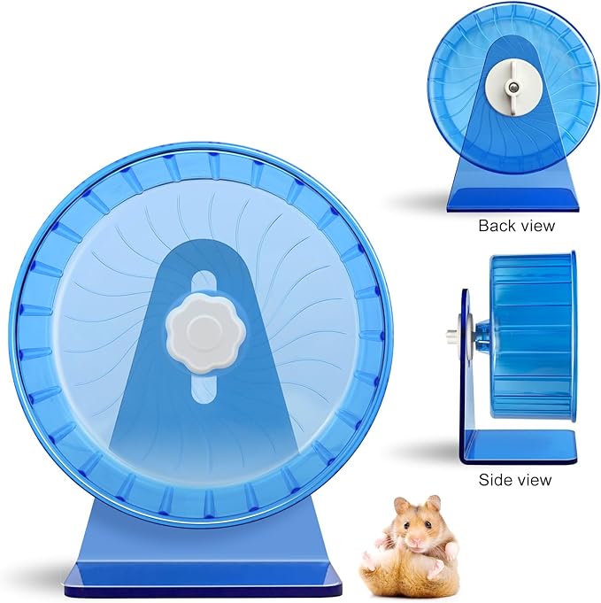 Hamster Wheel,Silent Wheel,Super Silent Hamster Exercise Wheels,Silent Hamster Wheel,Adjustable Stand Hamsters Exercise Wheels,Quiet Rat Wheel (Φ 5.5 inch, Blue)