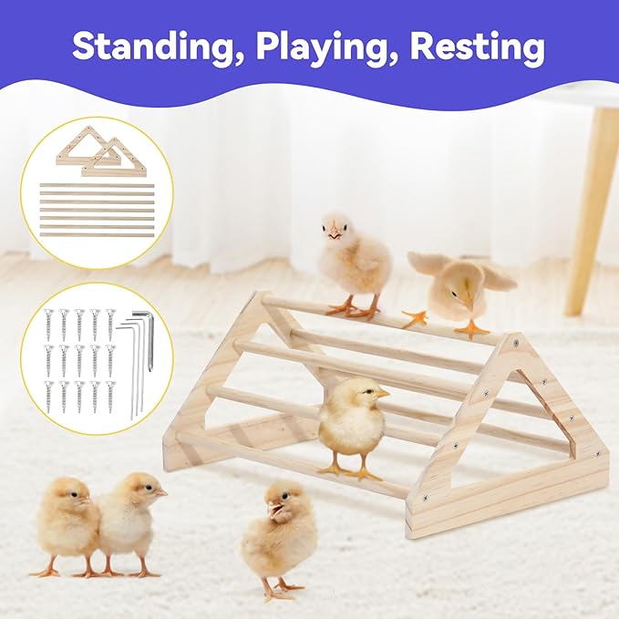 Pawaboo 5-in-1 Chicken Brooder Box for Chick Starter Kit, Includes Pet Cage Tent, Chicks Perch, Chicks Feeder, 1.1L Chick Waterer, Baby Chicken Supplies (Brooder Set), Red+Black