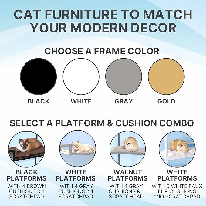 The Refined Feline Metropolitan Cat Condo, Modern Furniture for Multiple Cats, Stepped Platforms for Cats and Kittens