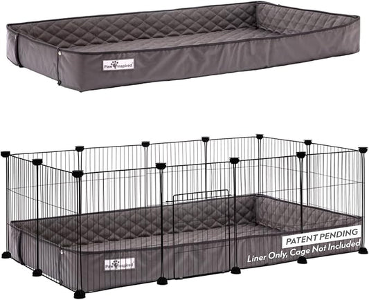 Paw Inspired Critter Box | Washable Guinea Pig Cage Liners with Raised Sides | Fleece Bedding for Guinea Pigs Rabbits, Hamsters, Small Animals | Edge Protected Pee Pads (2x4 (12" Grids))