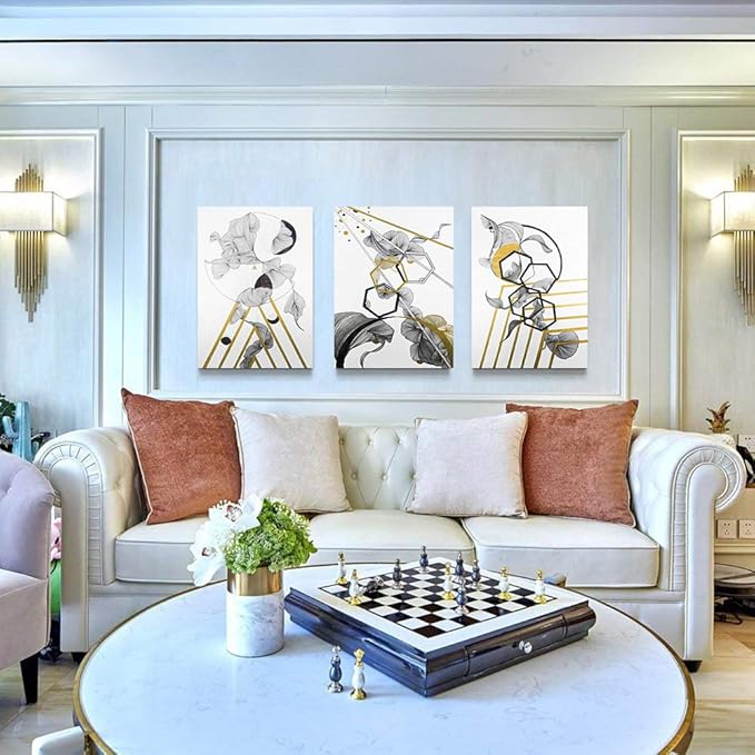 modern Abstract painting Canvas Wall Art for Living Room Wall Artworks Bedroom Decoration, 3 piece Framed office kitchen bathroom Wall decor inspirational Black and white abstract posters Home Decor