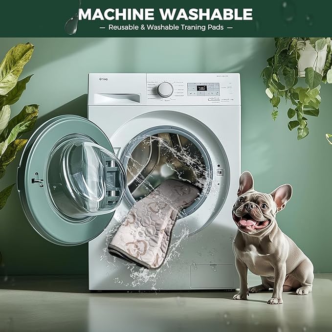 FXW Washable Pee Pads for Dogs, Puppy Pads with Super Absorbent, Specifically Designed for 18inch Cages, 17" × 11" Rectangle, Khaki, 4 Packs