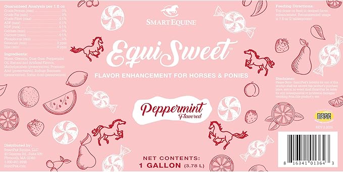 Uckele by SmartEquine Equi Sweet Peppermint | Sugar-Free Natural Peppermint Flavor, Perfect for Picky Eaters, Enhances Feed Palatability | 1 Gallon