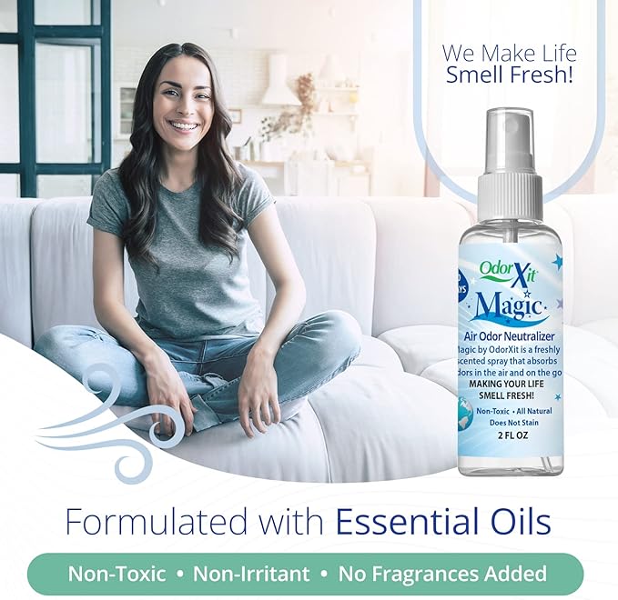 Magic Air Odor Neutralizer Spray, Powerful Dog & Cat Urine Odor Neutralizer, Safe Air Refresher for Home, Safe Odor Absorber for Pet, Closet & Any Strong Odor Remover, 2oz