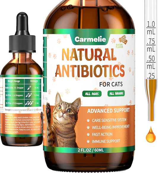Natural Antibiotics for Cats – Cat Antibiotics for Allergy Relief, Urinary Tract Support, Itch Relief, and Immune Support – Promotes Urinary Tract Health – Cat and Dog Supplemental Vitamins – 2 fl oz