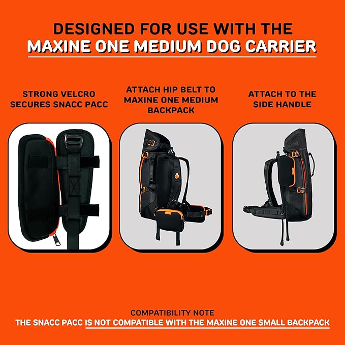 The Snacc Pacc Pouches by Little Chonk | Compatible with The Maxine One Medium Backpack Only | Two Neoprene Storage Compartments with Hip Belt Attachment