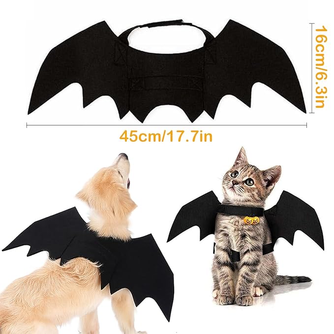 JIURUN Cat Grooming Hammock for Nail Trimming, Pet Grooming Hammock(XS),Trimmer, Nail File, Pet Comb，for Cats Dogs LED Collar Light Rechargeable and Bat Costume Wings