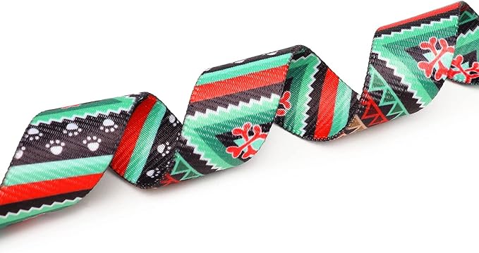 Mercano Adjustable Dog Collar - Special Design Patterns, Soft Nylon Comfortable Durable Pet Collar for Small Medium Large Dogs (L, Ethnic Green)