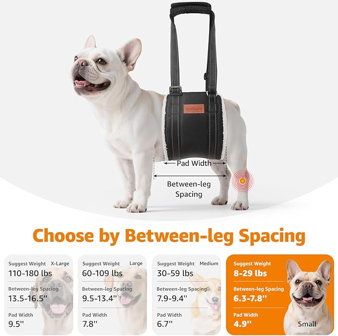 LOOBANI Portable Dog Sling for Back Legs, Hip Support Harness to Help Lift Dogs Rear for Canine Aid and Old K9 Cruciate Ligament Rehabilitation