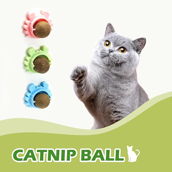 Catnip Balls Catnip Ball Toys Including 4 Pieces Suitable for All Breeds of Cats Relieve Anxiety
