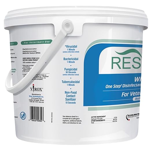 REScue One-Step Disinfectant Cleaner & Deodorizer Wipes for Vet Use – Cleaner for Kennels, Litter Boxes, Vet Offices, Pet Grooming Surfaces – Extra Large, 160-Count Wipes Bucket (4 Pack)