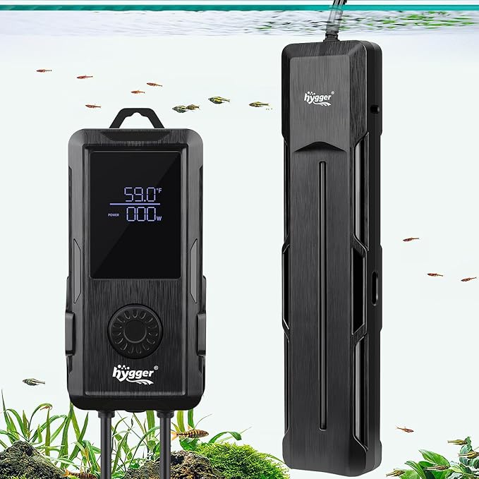 hygger Aquarium Heater 500W/800W/1000W,Fish Tank Heater with Danger Warning Automatically Stops Heating System and Digital LED Controller,for Freshwater or Saltwater 80-220 Gallon Tank