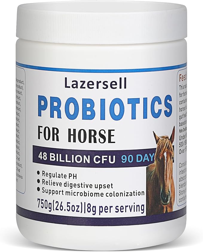 Probiotics for Horses Dietary Supplement, All-Natural Digestive System Maintenance Formula Equine Digestion Support Horse Health Supplements (90 Days)